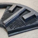 Conjunto anillo periférico, parrilla y lifter para tapa de descarga molino de bolas